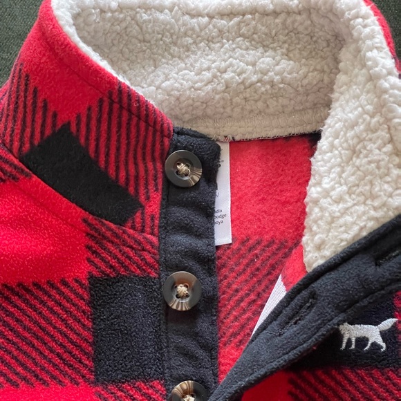 Carters Children’s Red/Black Plaid Sweatshirt. Size 24 Months. Used. - Picture 4 of 7